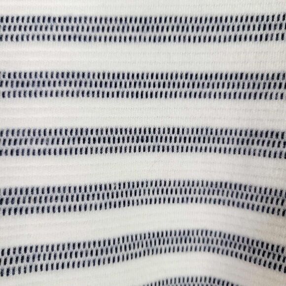 Talbots Shirt Top Womens Size XLp Petite Long Sleeve White Blue Striped Terry - Picture 5 of 8